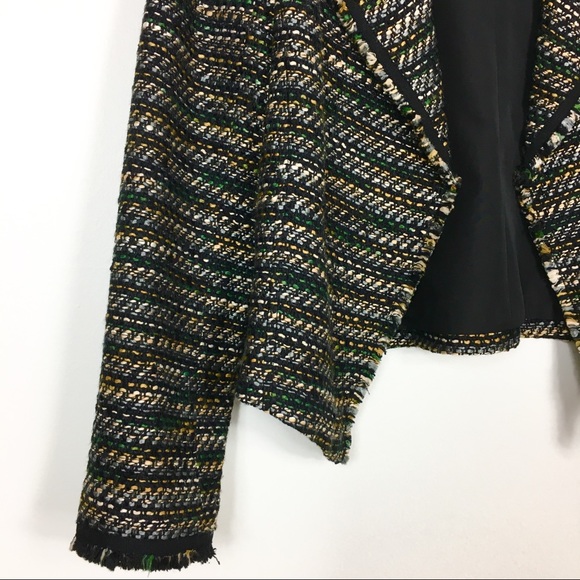 Ann Taylor Loft Draped Fringe Tweed Jacket Size 6 - Picture 3 of 8